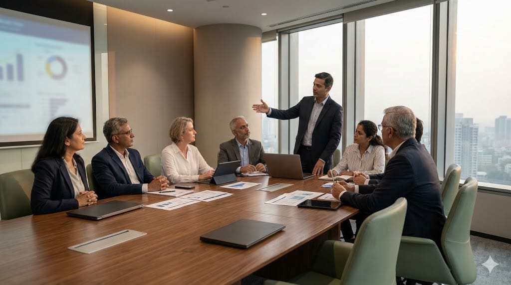 Healthcare strategy executive meeting